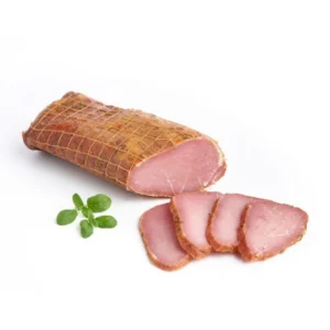 Domácí pršut z vepřové pečeně krájený – vakuově balené tenké plátky šťavnatého pršutu pro catering